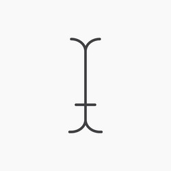 cursor text icon isolated in black line vector image
