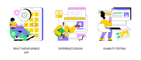 mobile app development process abstract concept vector image