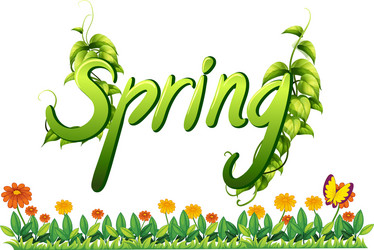 A spring text letter banner vector