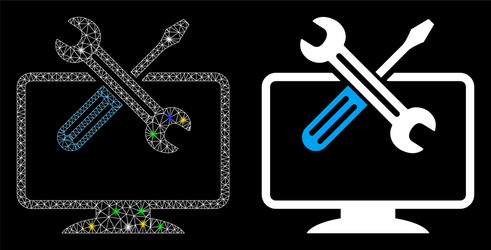 Flare mesh network computer tools icon with vector