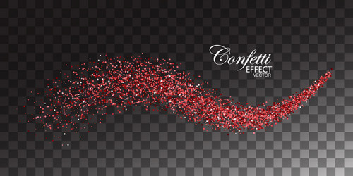 Glittering red stream of glitters vector