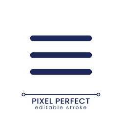 hamburger menu pixel perfect linear ui icon vector image