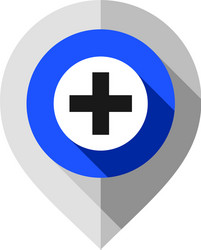 map pin plus symbol gps pointer folded from gray vector image