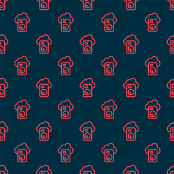 red line cloud database icon isolated seamless Vector Image