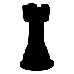 rook chess piece realistic silhouette vector