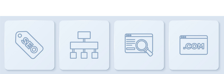 set line seo optimization ui or ux design site vector image