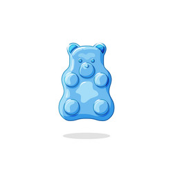 Blue green bear gummy candy healthy sweets vector