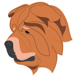 Continuous line chow single minimal Royalty Free Vector