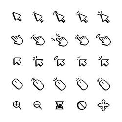 design mouse cursor set isolated on white vector image