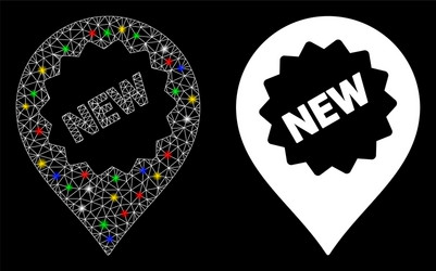 flare mesh network new marker icon with vector image