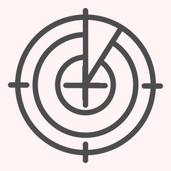 radar monitor line icon search and detect purpose vector image