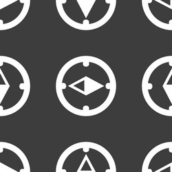 compass web icon flat design seamless gray pattern vector image