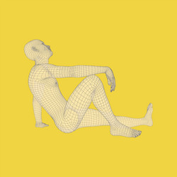 man in a thinker pose 3d model of geometric vector image