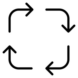 recycle reusable icon in thin line style graphic vector image