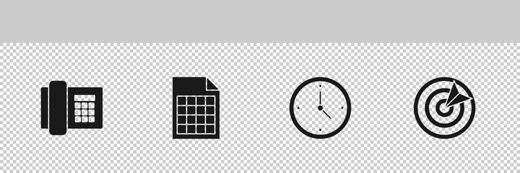 set telephone file document clock and target vector image