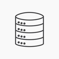 database icon isolated in black line vector image