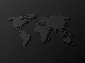 Decorative world map with shadow Royalty Free Vector Image