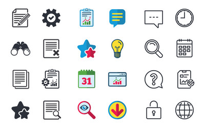 document icons search delete and edit file vector image