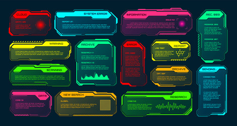 futuristic hud or ui elements sci-fi user vector image