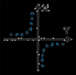 Flare mesh 2d hyperbola plot with spots vector