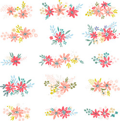flower petal and leaves collection Vector Image
