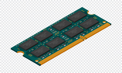 isometric random access memory ram vector image