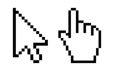pixel mouse click cursor icon computer hand vector image