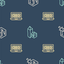 set line nft digital crypto art binary code vector image