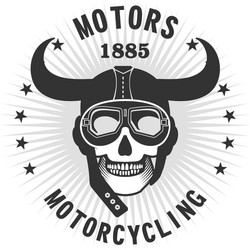 skull in helmet Vector Image