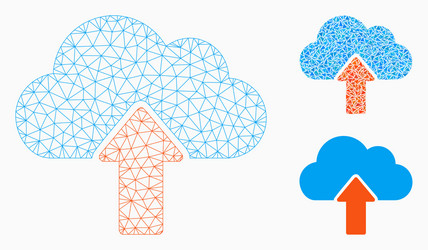 upload to cloud mesh network model vector image