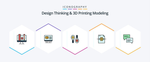 design thinking and d printing modeling 25 vector image