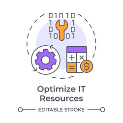 optimize it resources multi color concept icon vector image