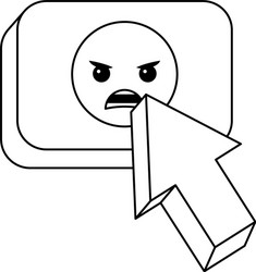 speech bubble with angry emoji and pointer vector image