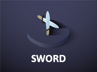 Sword isometric icon isolated on color background vector