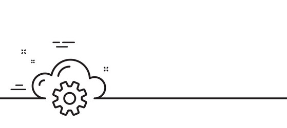 cloud computing process line icon internet data vector image
