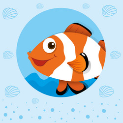 Clownfish with happy face vector