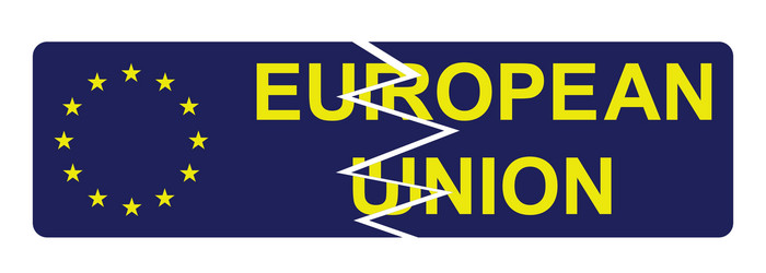 European union broken sign vector