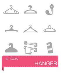 Hanger icon set vector