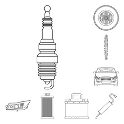 isolated object auto and part icon set vector image