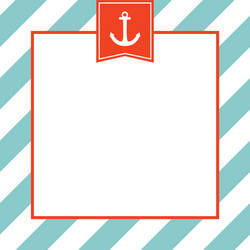 nautical card or invitation with anchor vector