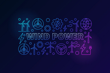 Wind power concept banner header Royalty Free Vector Image