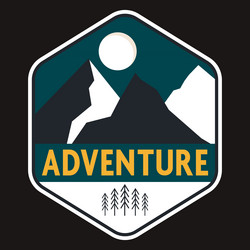 adventure vintage badge sticker and t-shirt design vector