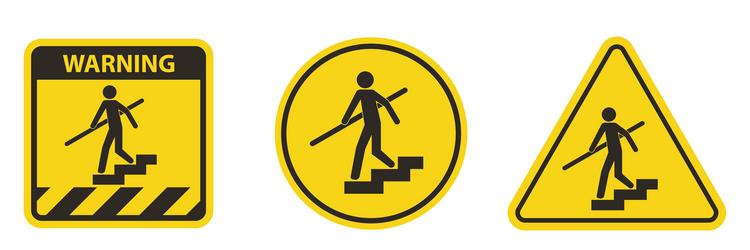 avoid a fall use handrails sign vector