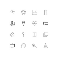 Creative process and design linear thin icons set vector