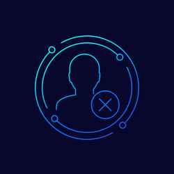 delete profile icon erase personal data linear vector image