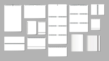 big set varieties notebooks notepad squared vector image
