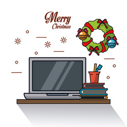 christmas in office vector