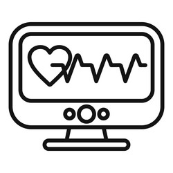 clinic heart monitor icon outline event vector