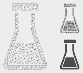 flask mesh network model and triangle vector image