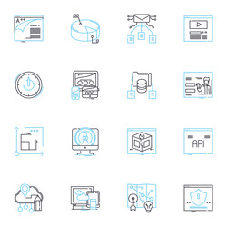 information platform linear icons set data vector image
